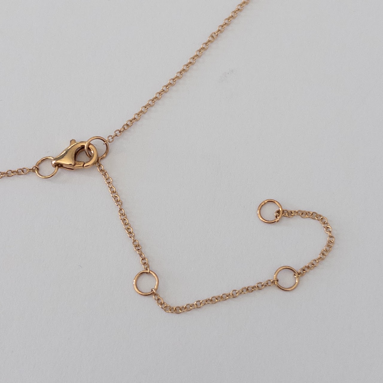 14K Necklace with Diamond Pave Heart Pendant