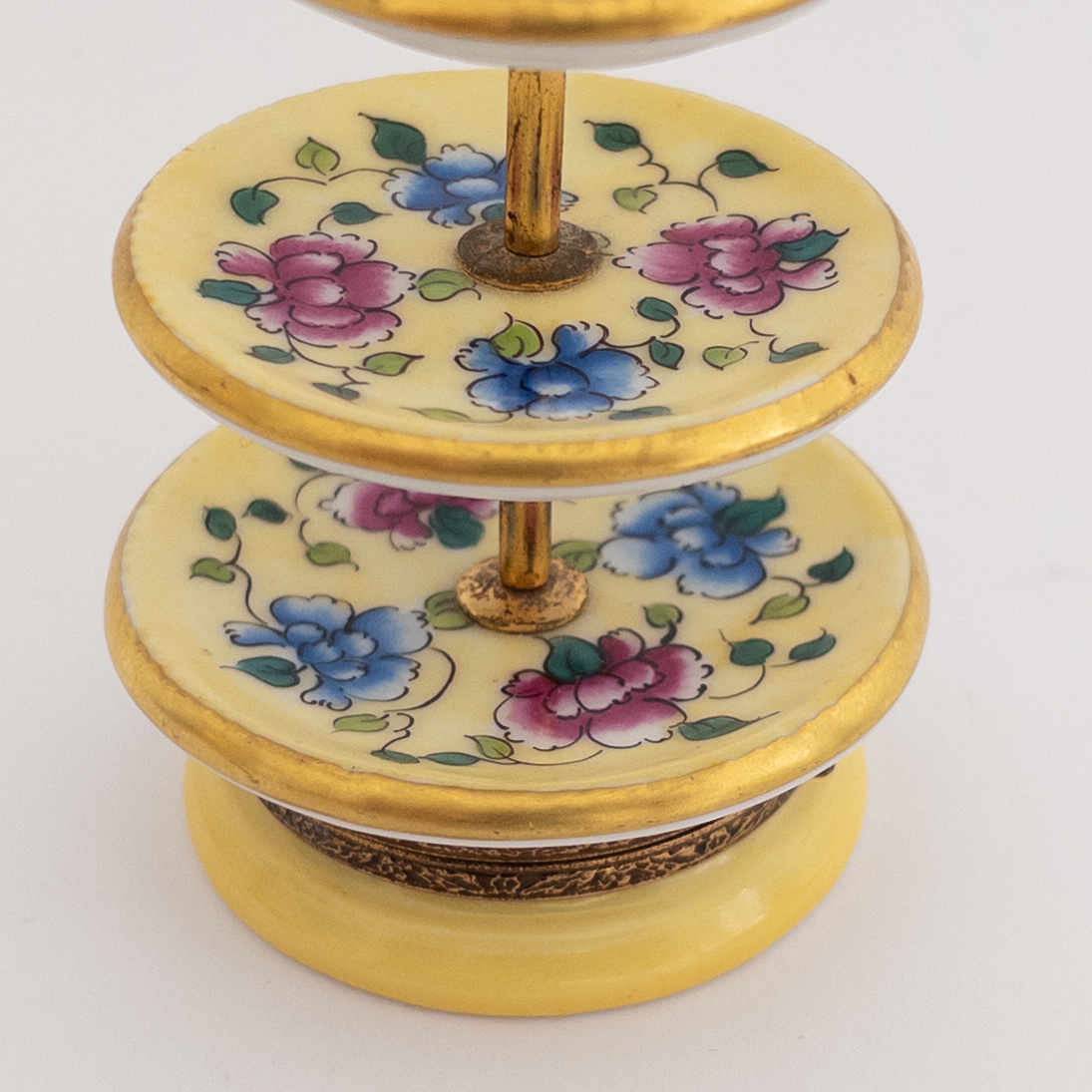 Limoges Limited Edition Three-Tiered Floral Server Miniature Box