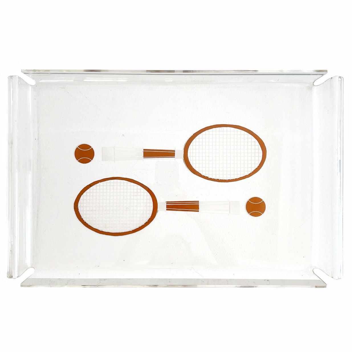 Tennis Motif Vintage Acrylic Serving Tray