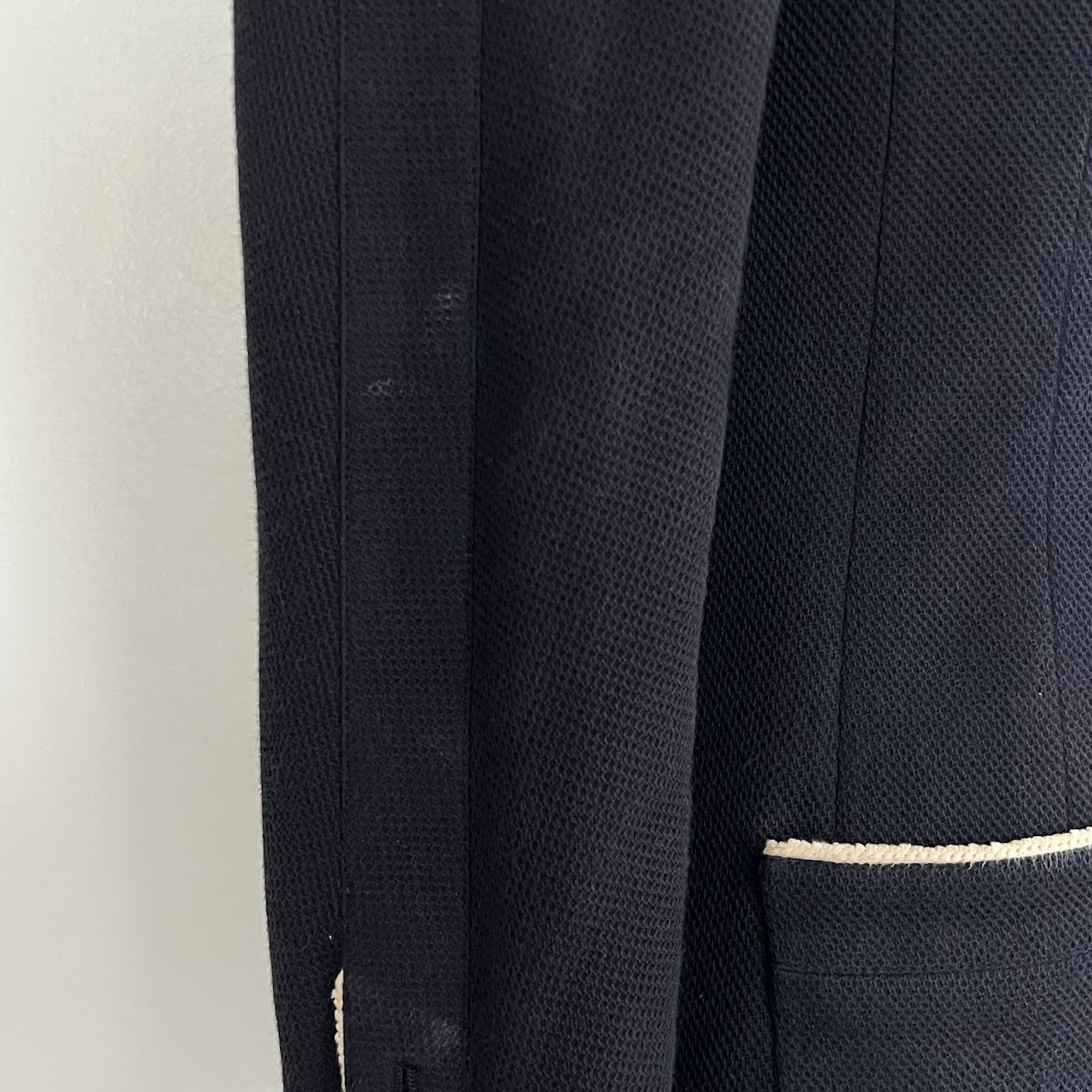 Chanel Boutique Cotton Pique Navy Blue Suit