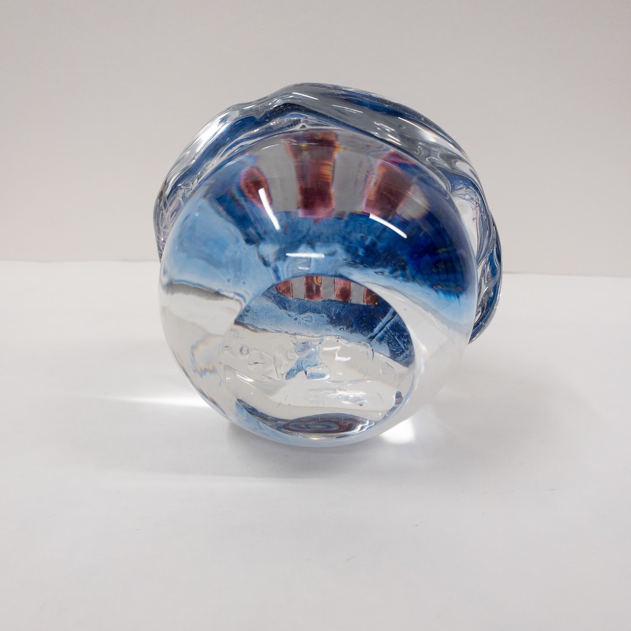 Blown Art Glass Signed Orb Paperweight