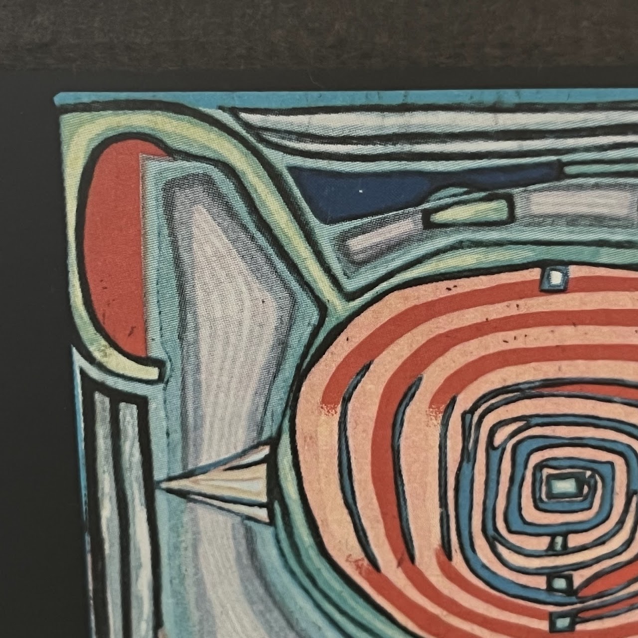 Friedensreich Hundertwasser 'Spectacles in the Small Face' Print in Custom Frame