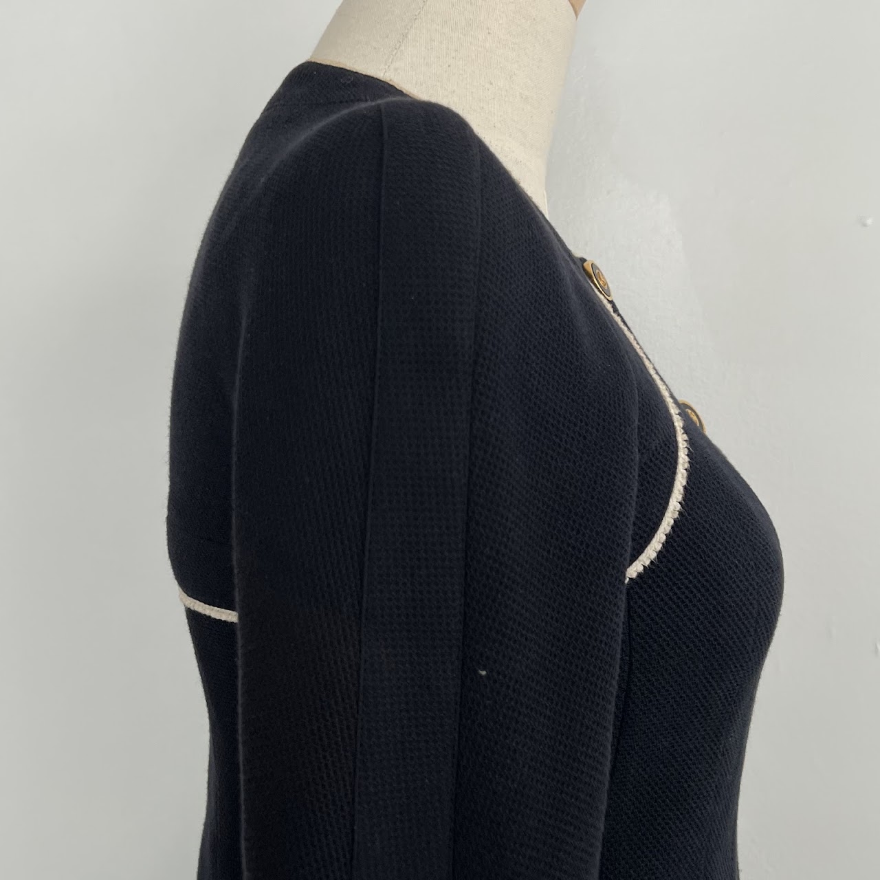 Chanel Boutique Cotton Pique Navy Blue Suit