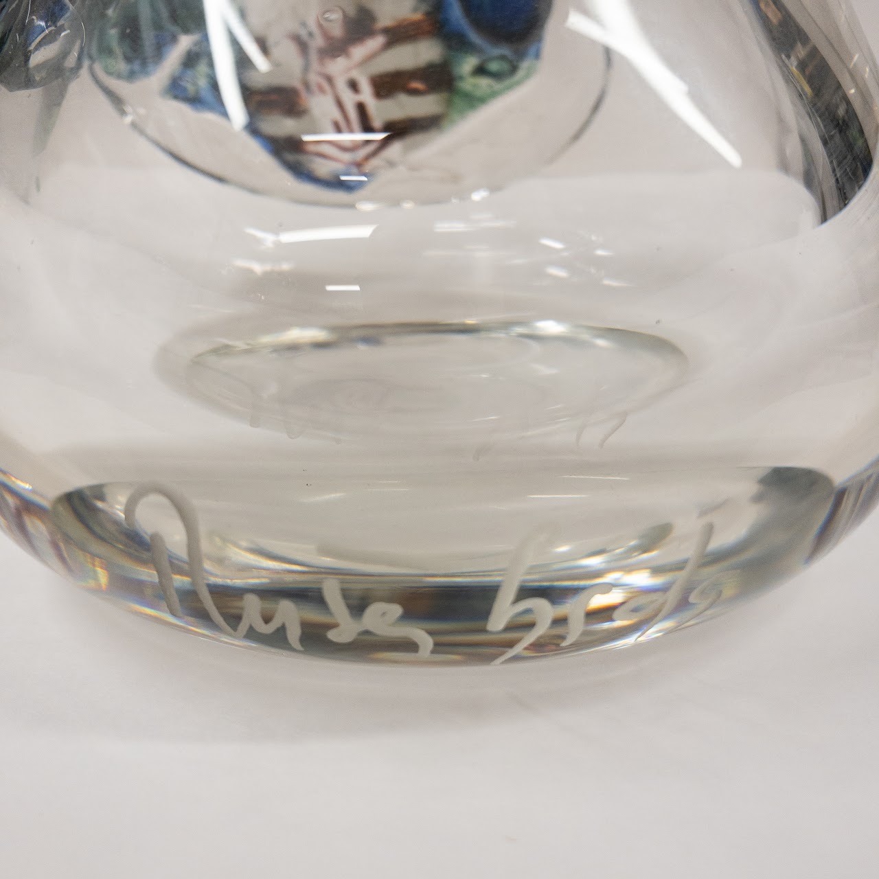 Blown Art Glass Signed Handled Vessel