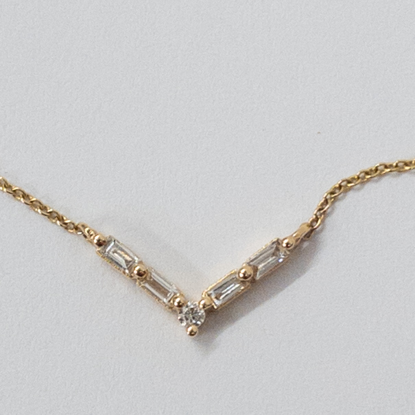 Dana Rebecca 14K Gold & Diamond 'Sadie Pearl' Mini V Necklace