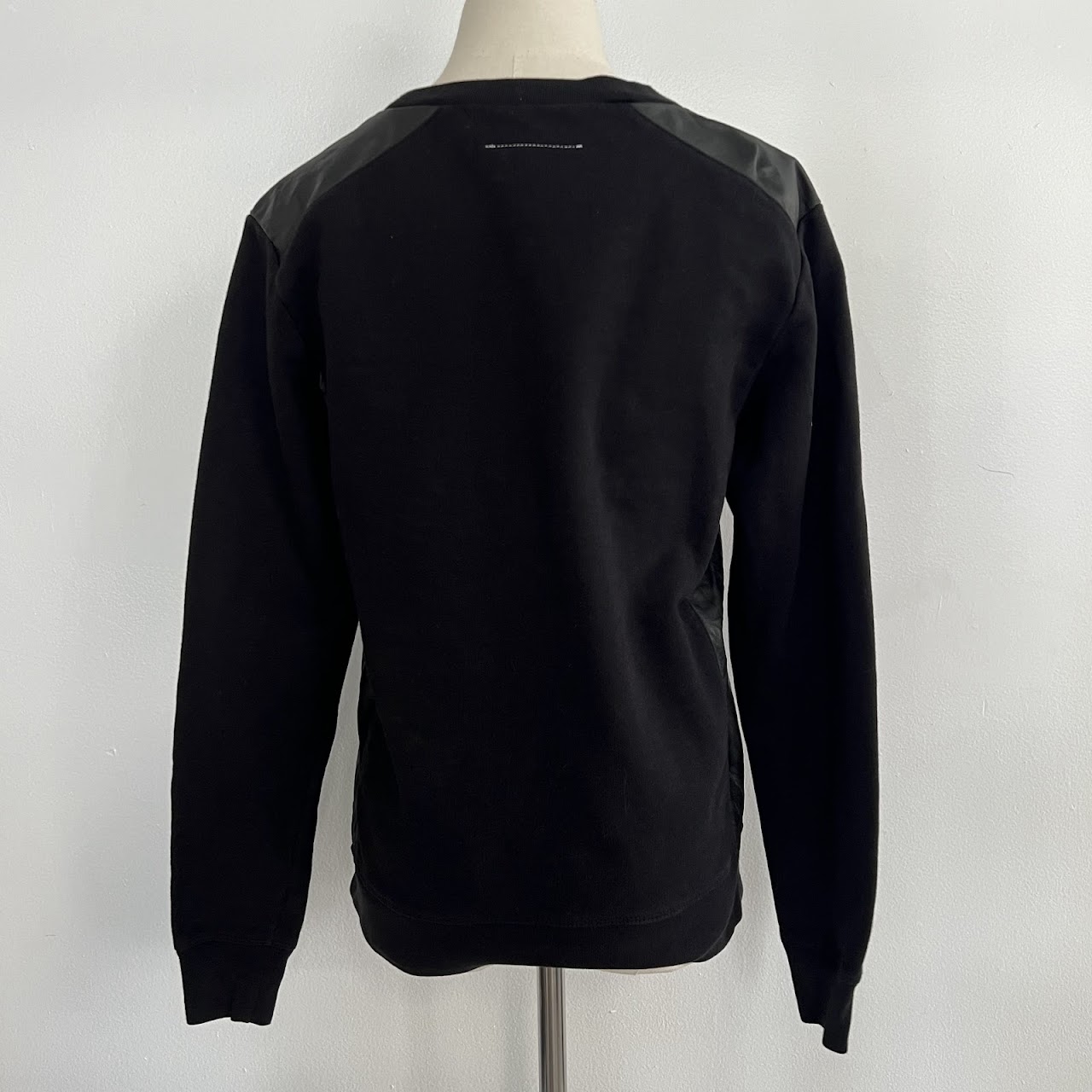 MM6 by Maison Martin Margiela Leather-Trimmed Sweatshirt