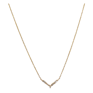 Dana Rebecca 14K Gold & Diamond 'Sadie Pearl' Mini V Necklace