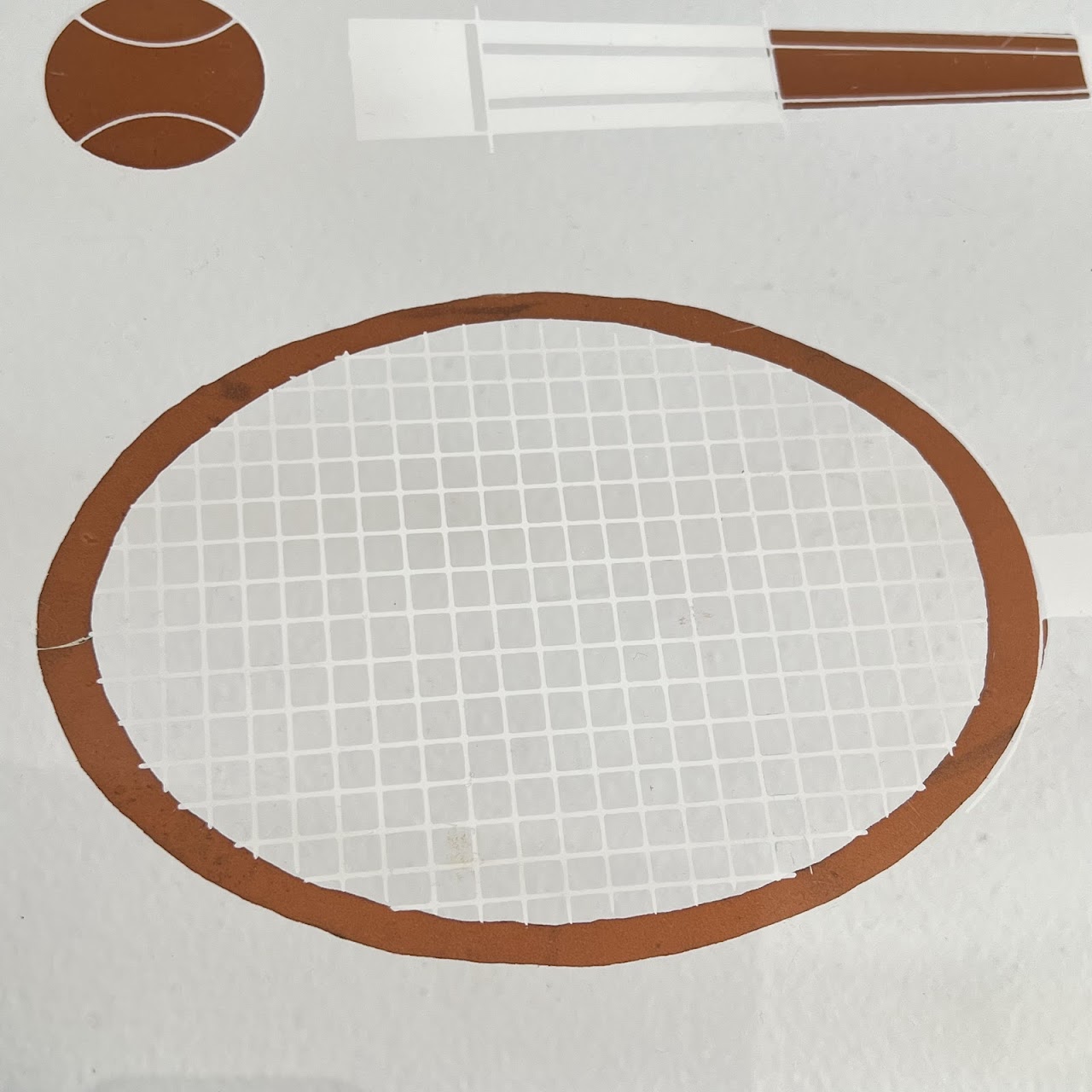 Tennis Motif Vintage Acrylic Serving Tray