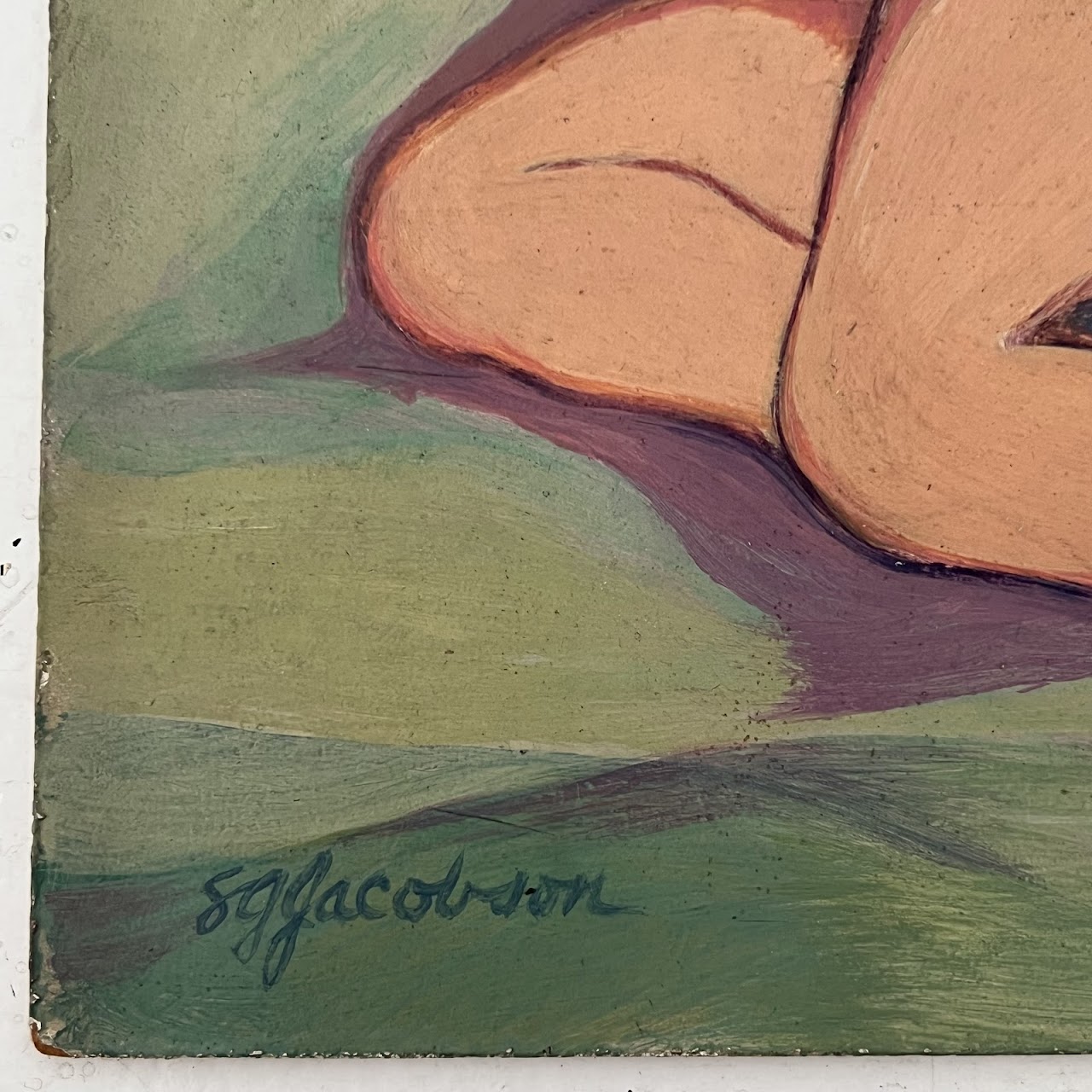 S.G. Jacobson Reclining Nude Signed Oil Painting