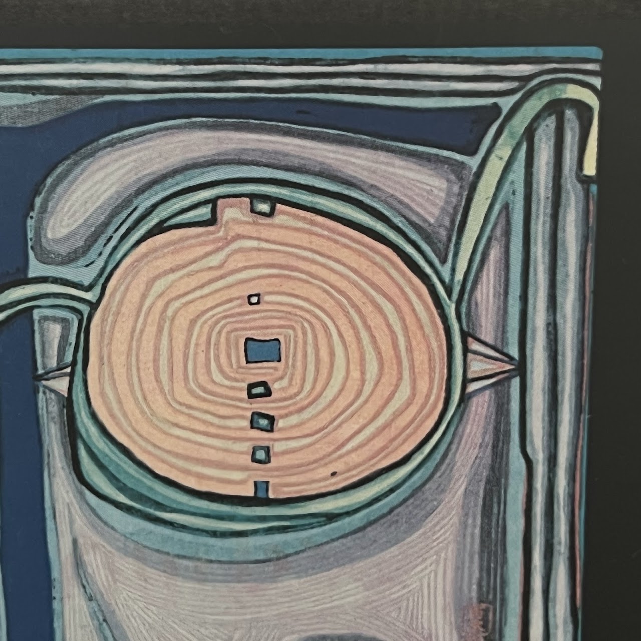 Friedensreich Hundertwasser 'Spectacles in the Small Face' Print in Custom Frame