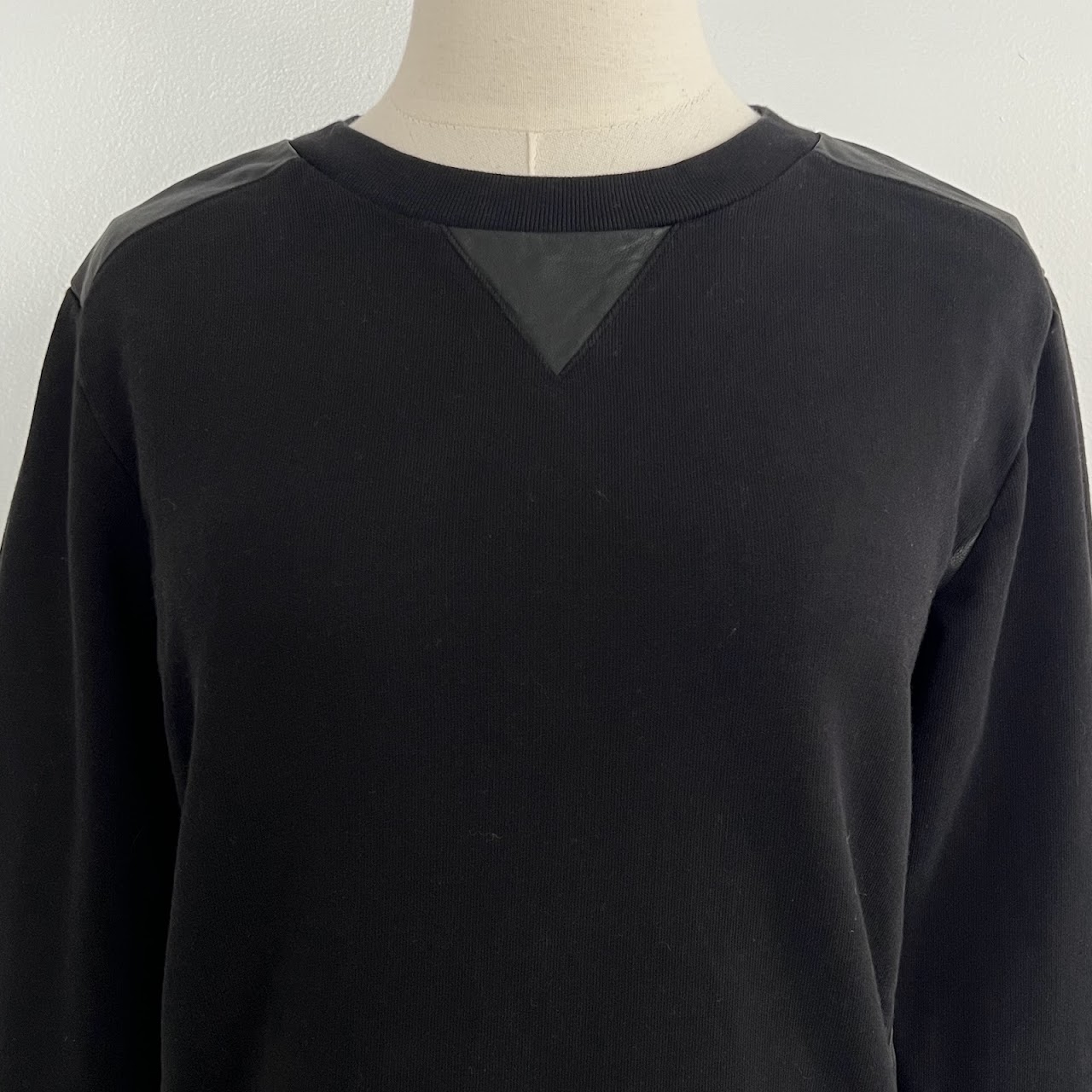 MM6 by Maison Martin Margiela Leather-Trimmed Sweatshirt