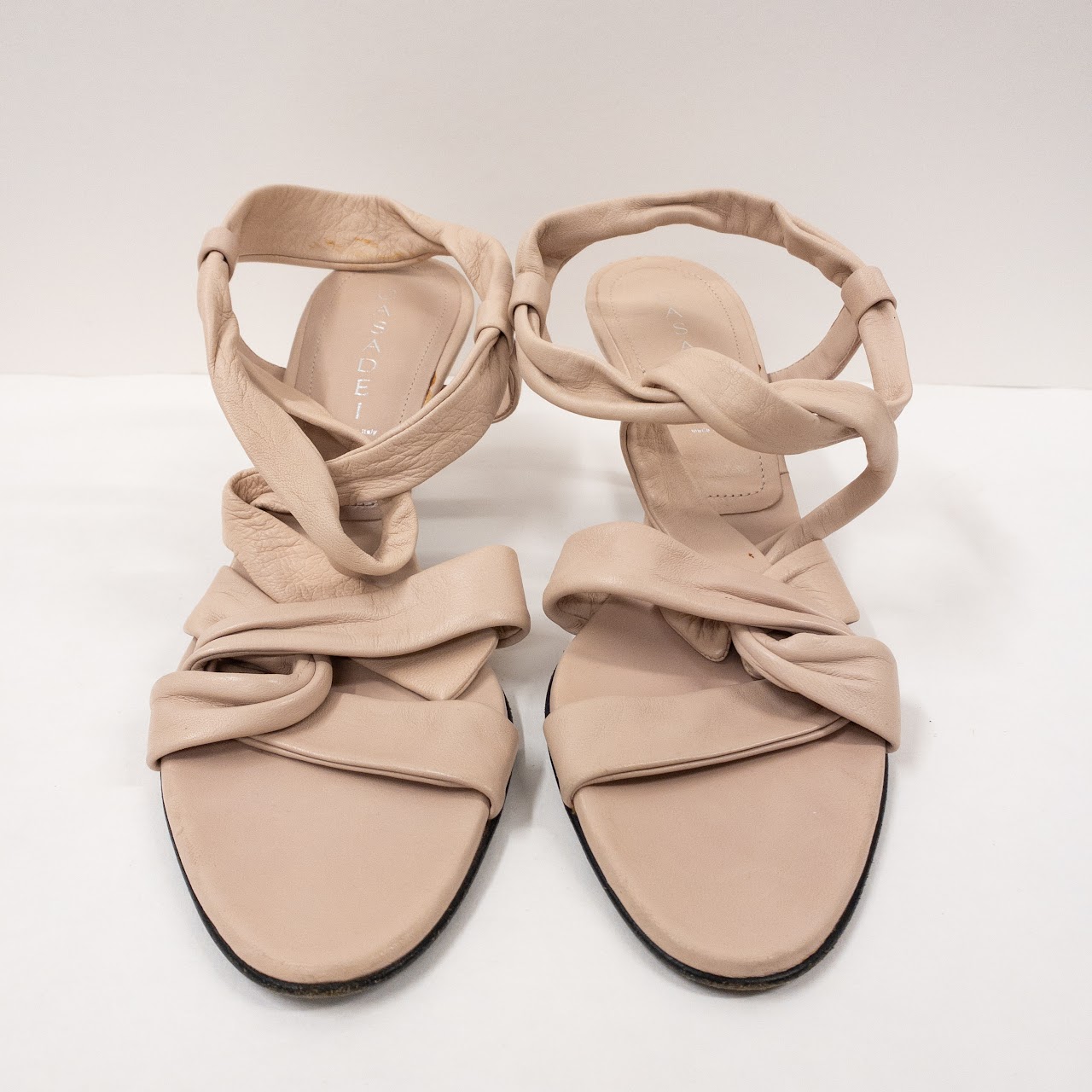 Casadei Leather Ankle Wrap Sandals