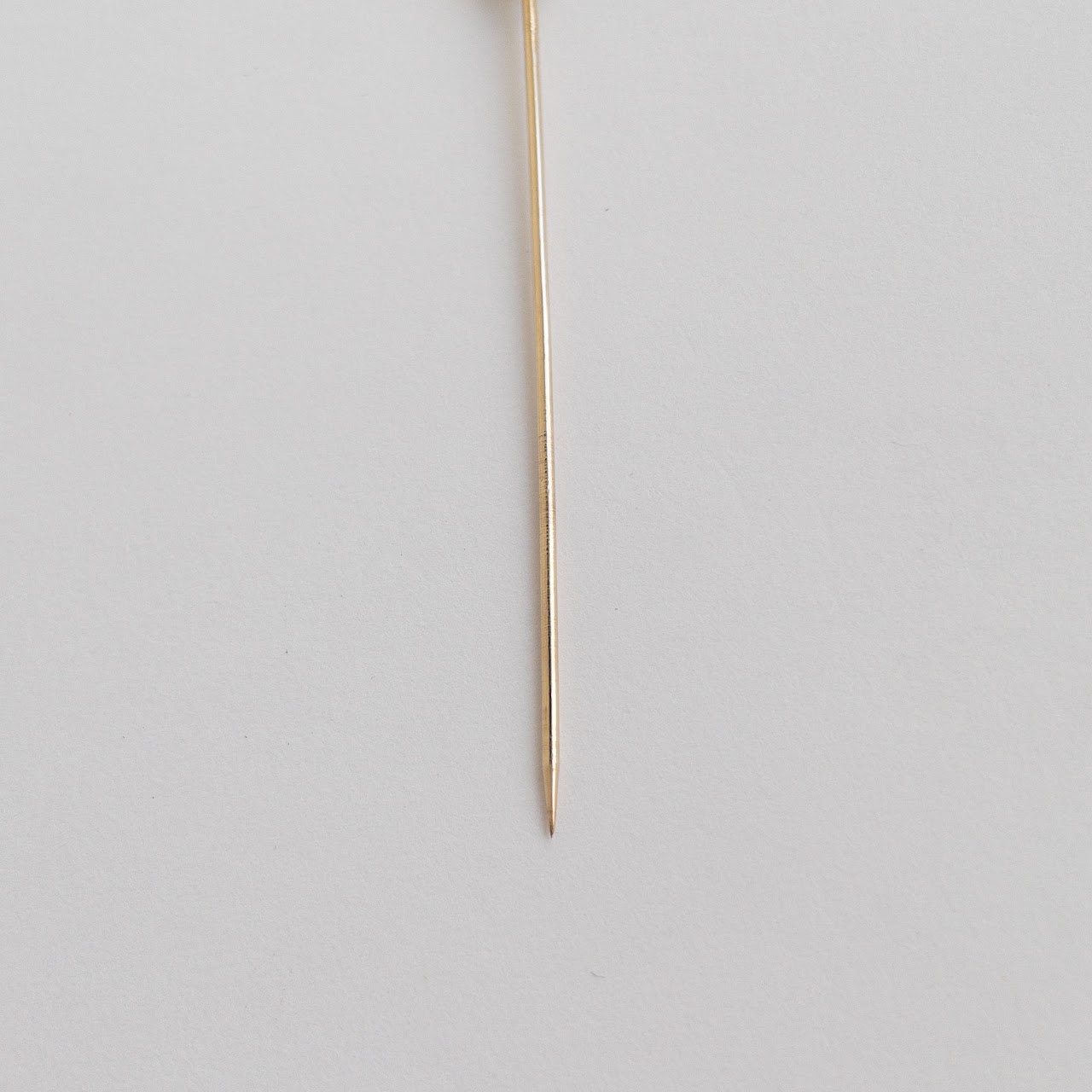 14K Gold and Faux Pearl Stick Pin