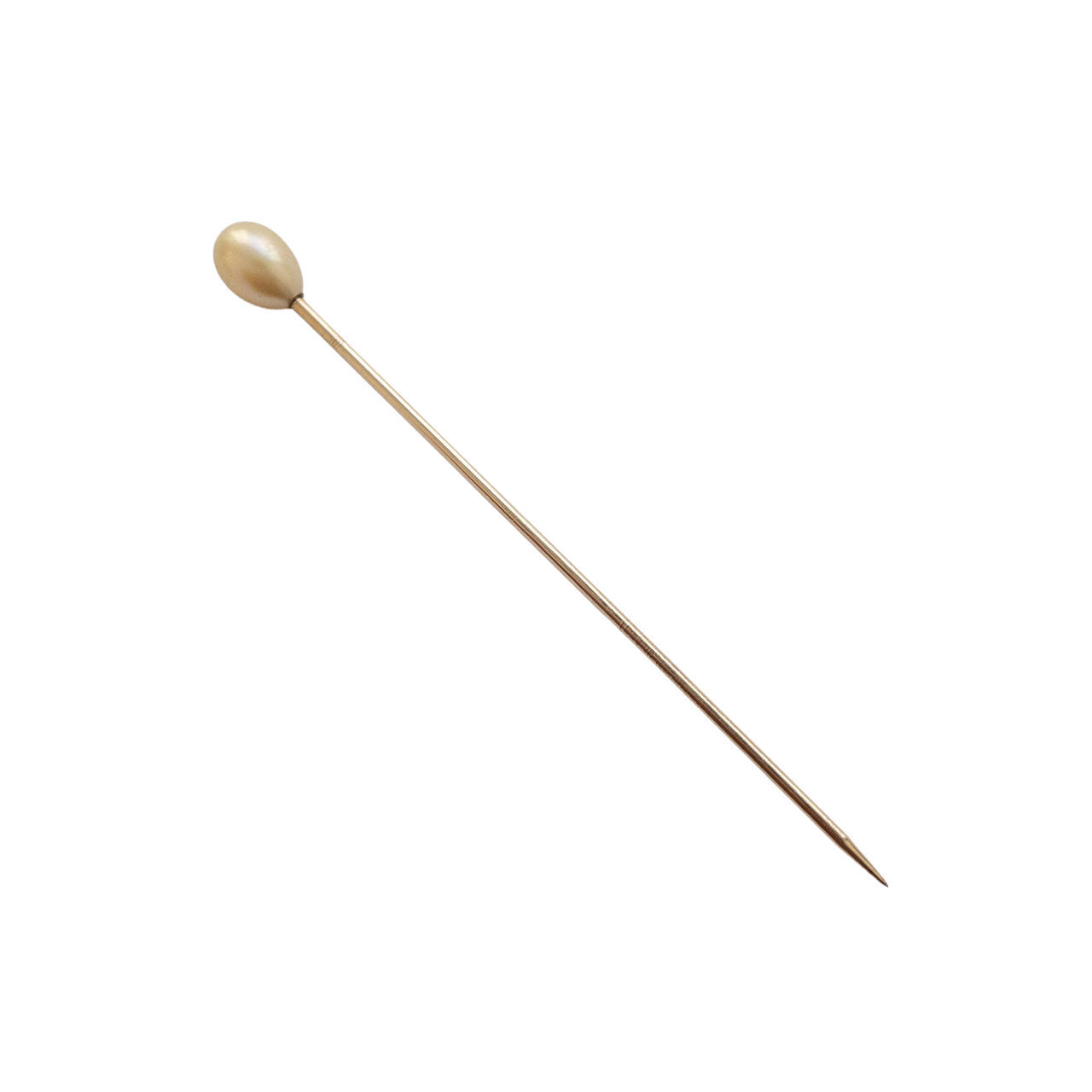 14K Gold and Faux Pearl Stick Pin