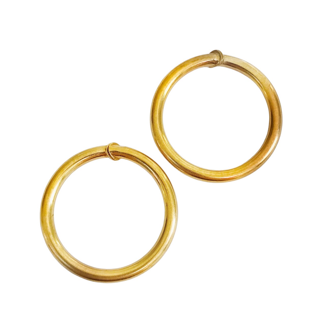 14K Gold Clip Hoop Earrings