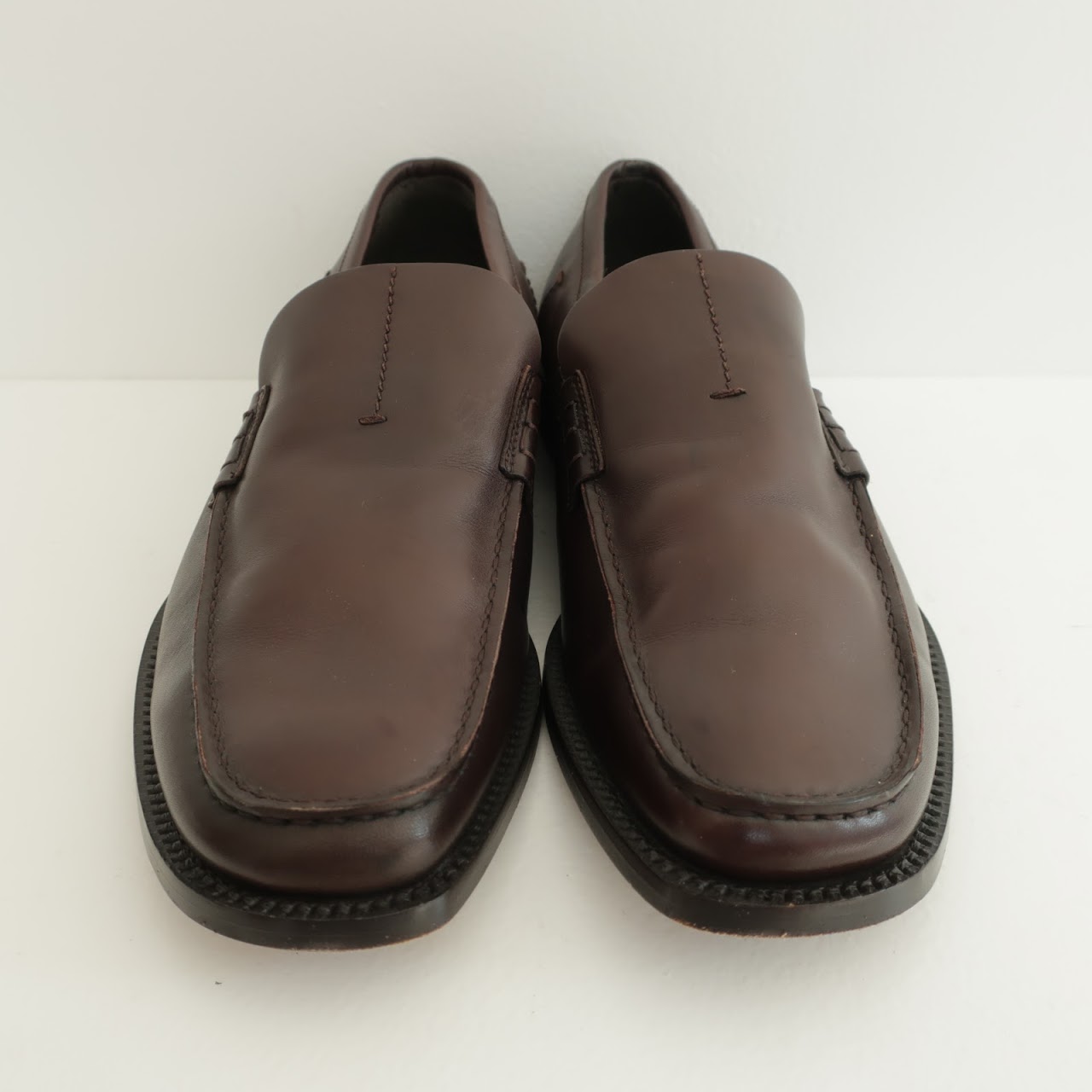 Prada Brown Leather Loafers