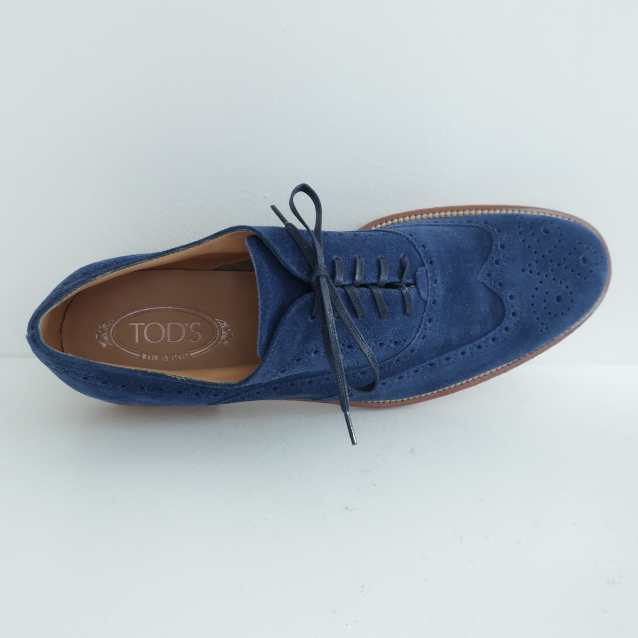 Tod's Blue Suede Brogues