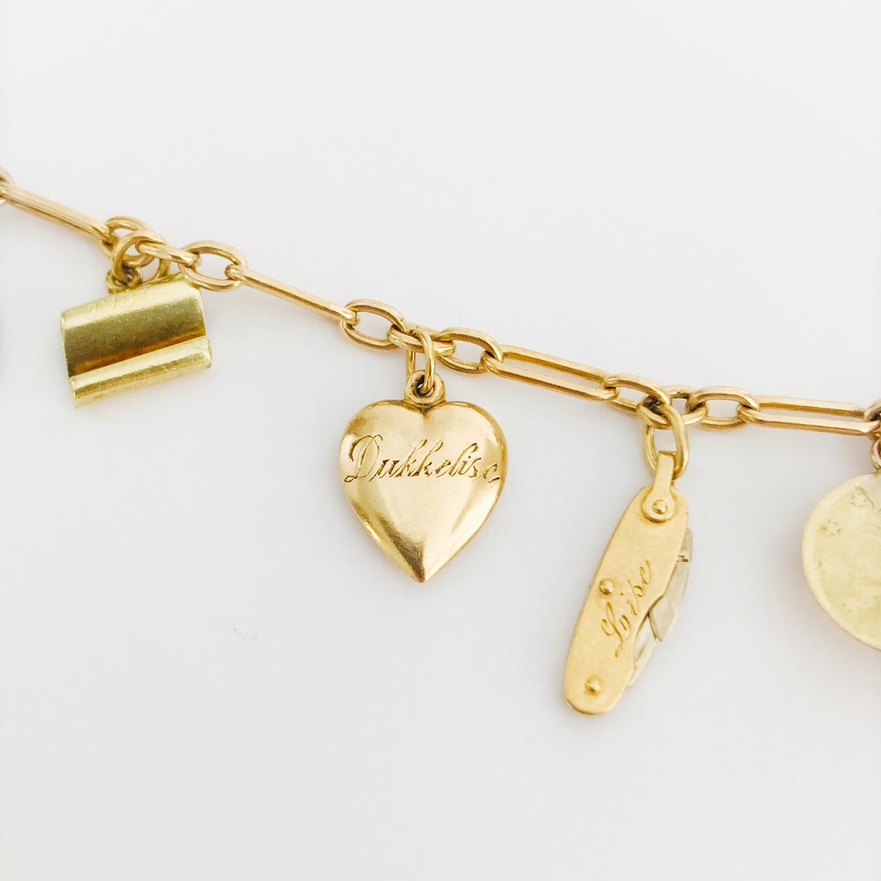 14K Gold & Sterling Silver Charm Bracelet