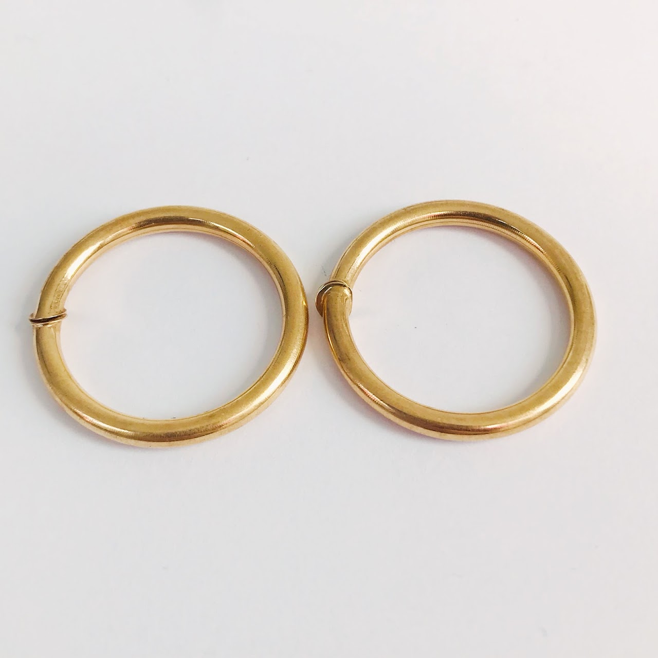 14K Gold Clip Hoop Earrings