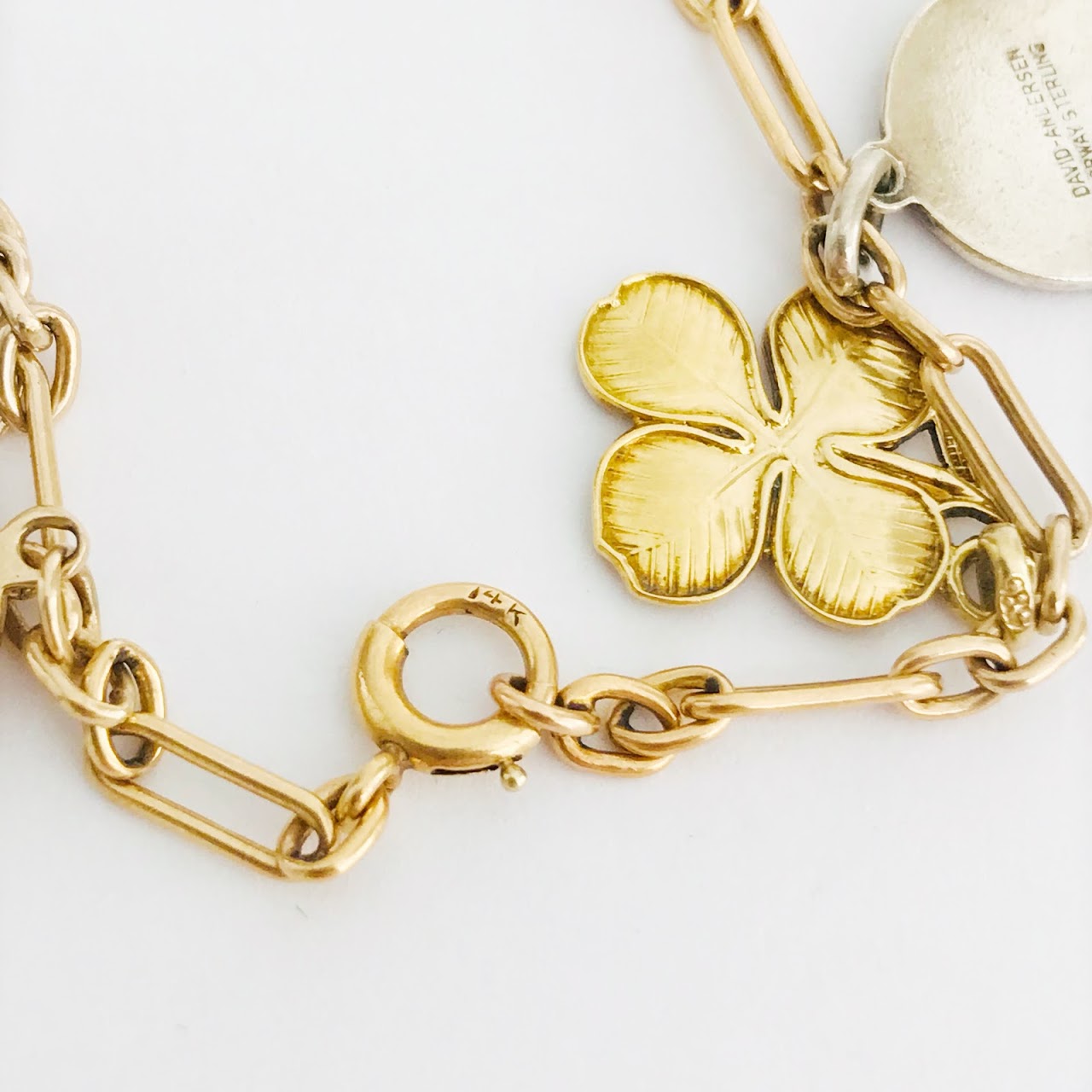 14K Gold & Sterling Silver Charm Bracelet