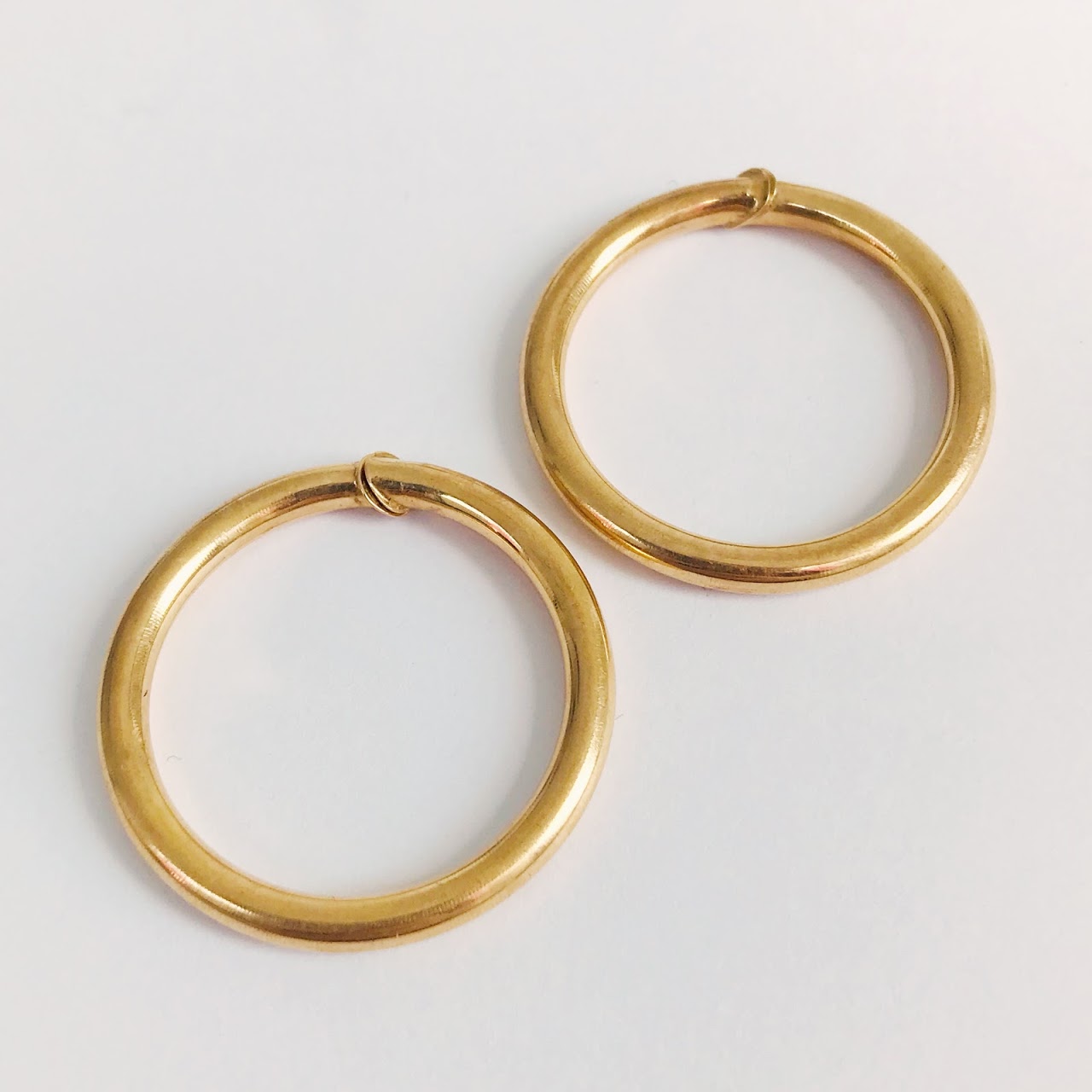 14K Gold Clip Hoop Earrings