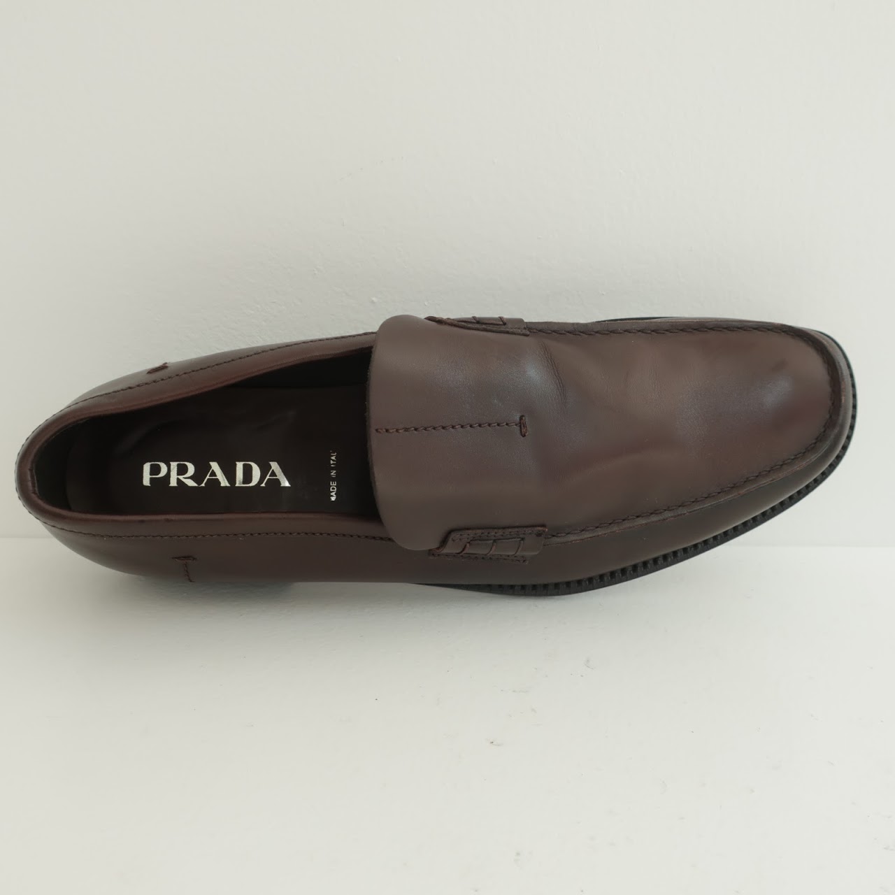 Prada Brown Leather Loafers