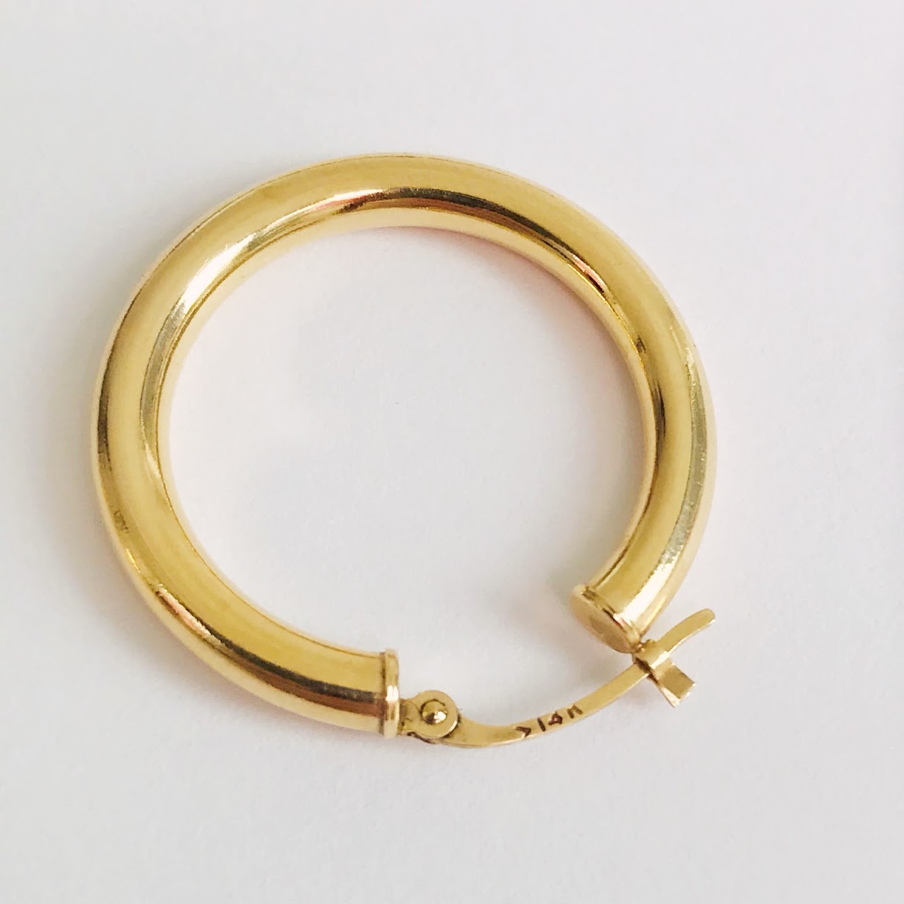 14K Gold 1" Hoop Earrings