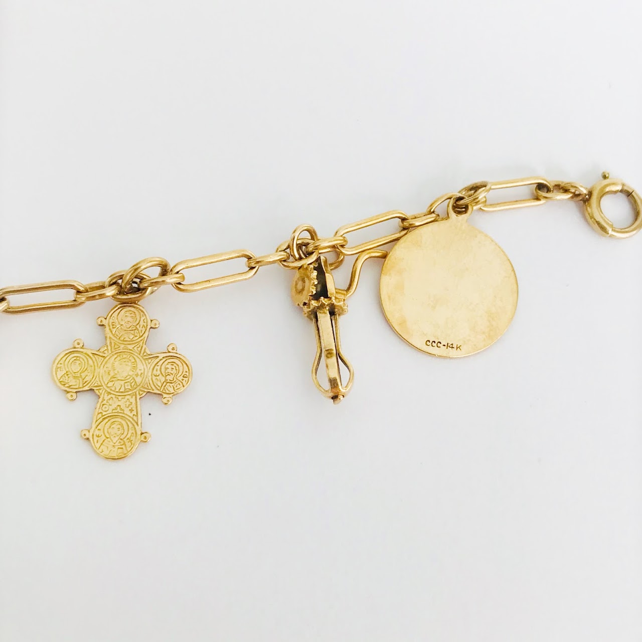 14K Gold & Sterling Silver Charm Bracelet