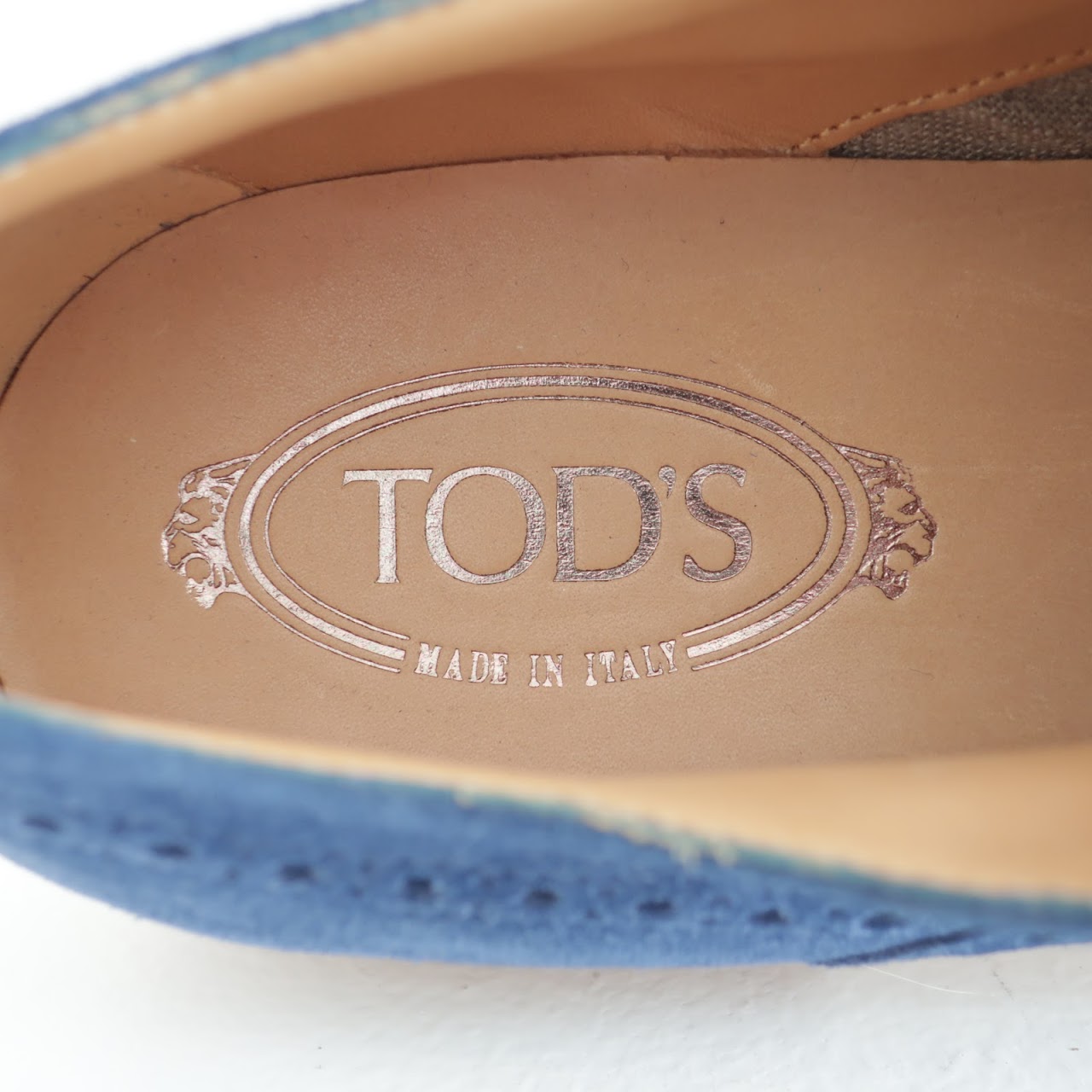 Tod's Blue Suede Brogues