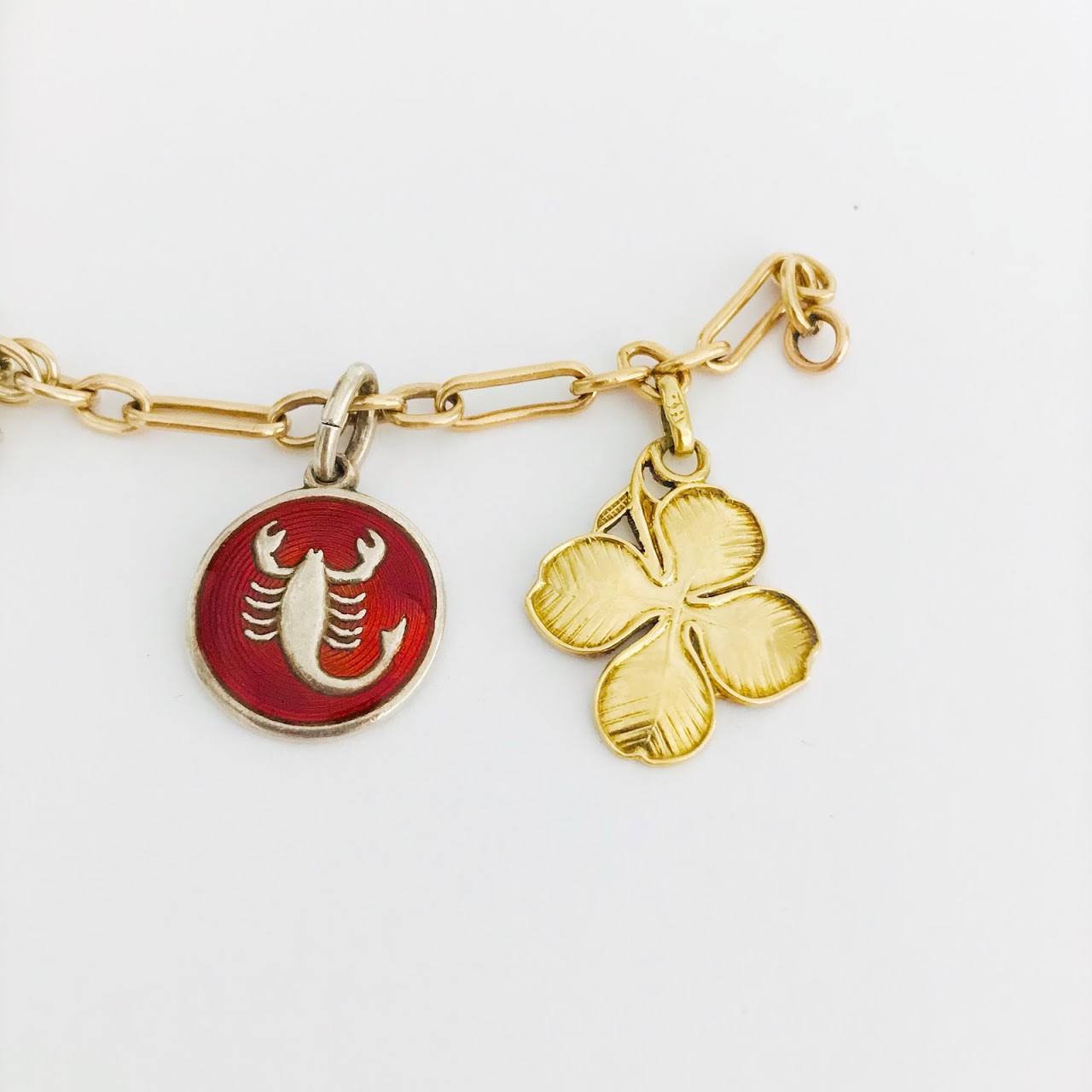 14K Gold & Sterling Silver Charm Bracelet