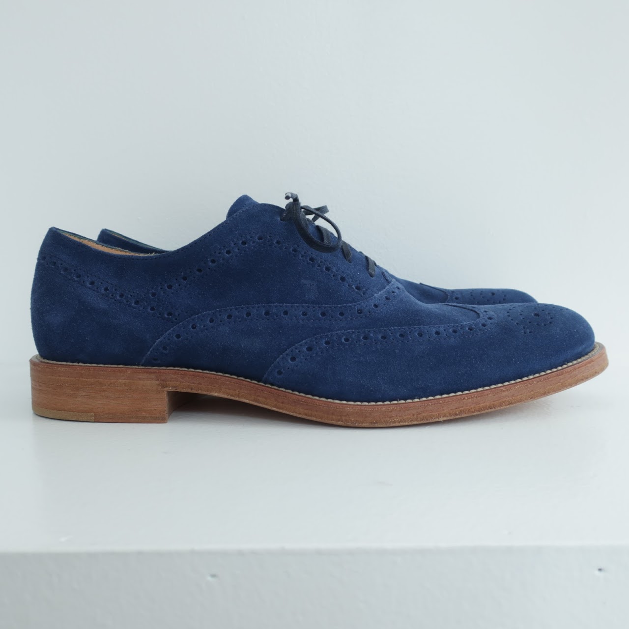 Tod's Blue Suede Brogues