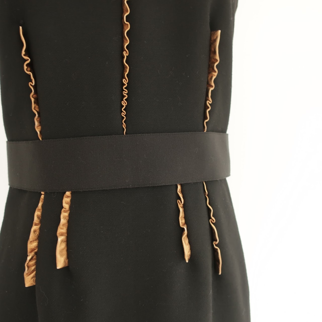 Dolce & Gabbana Leather Trimmed Cocktail Dress