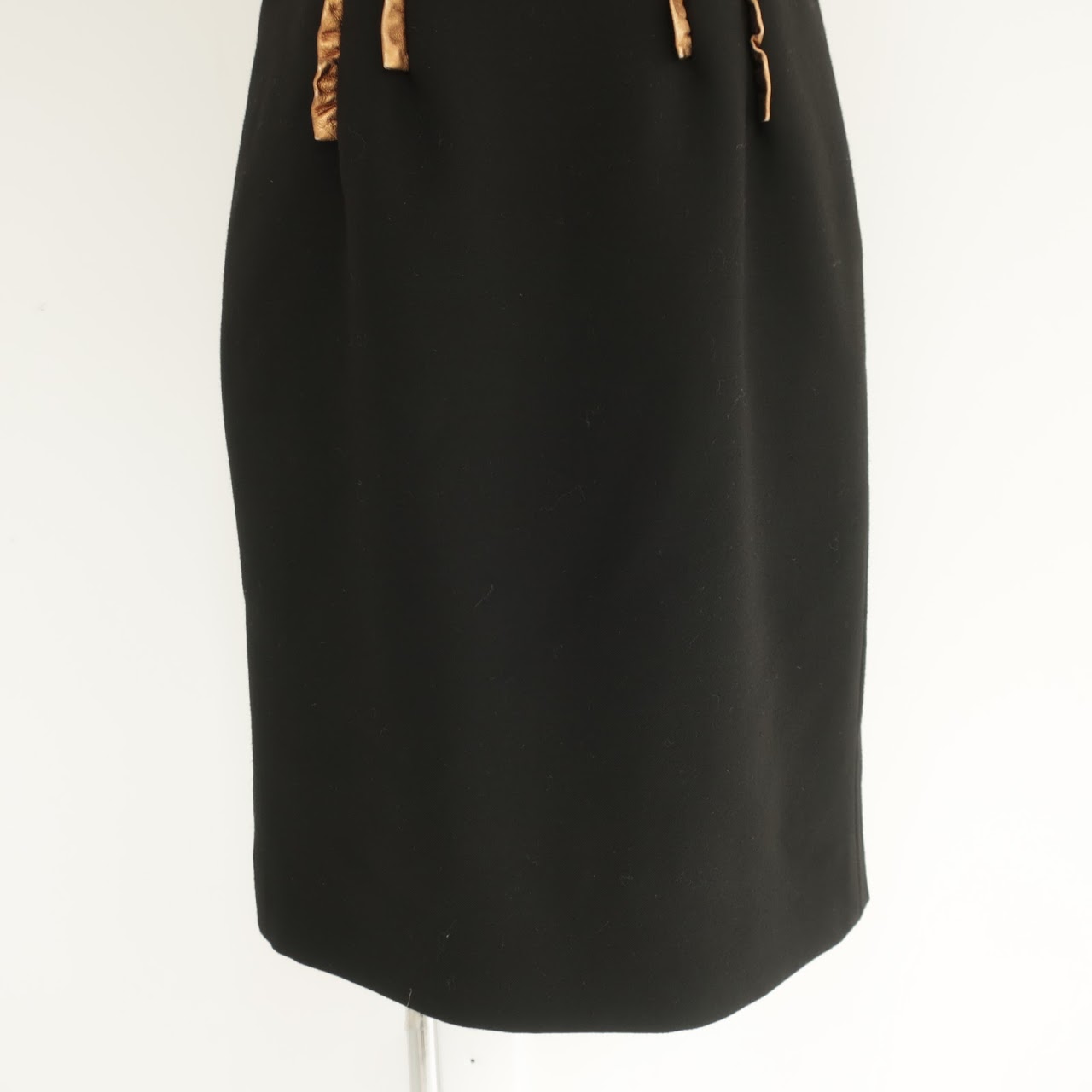 Dolce & Gabbana Leather Trimmed Cocktail Dress