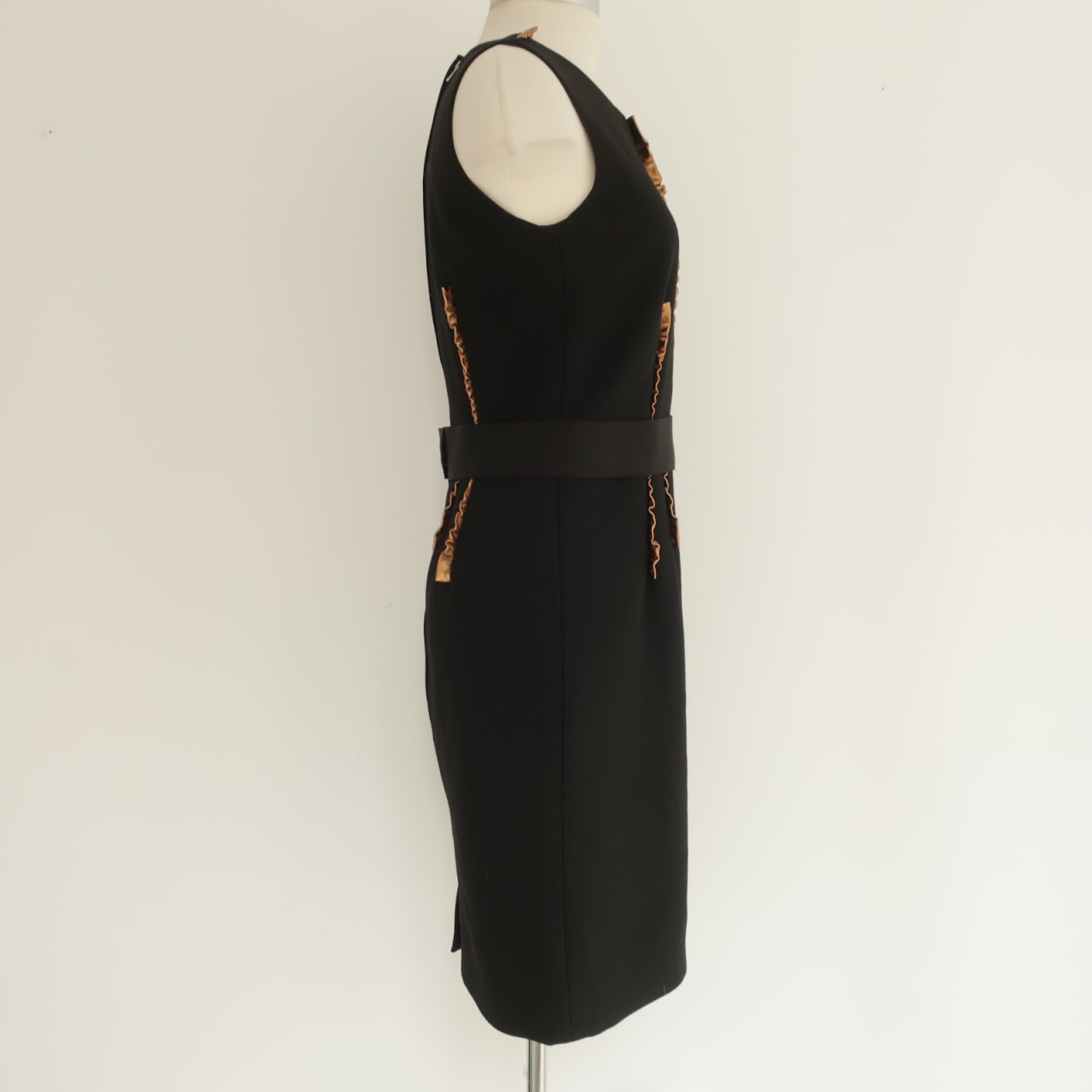 Dolce & Gabbana Leather Trimmed Cocktail Dress