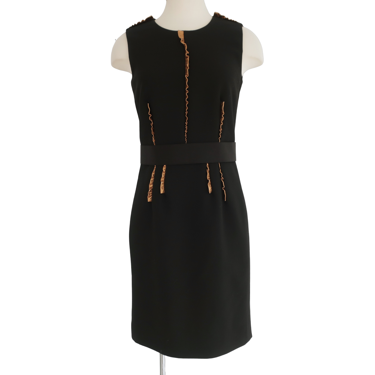 Dolce & Gabbana Leather Trimmed Cocktail Dress