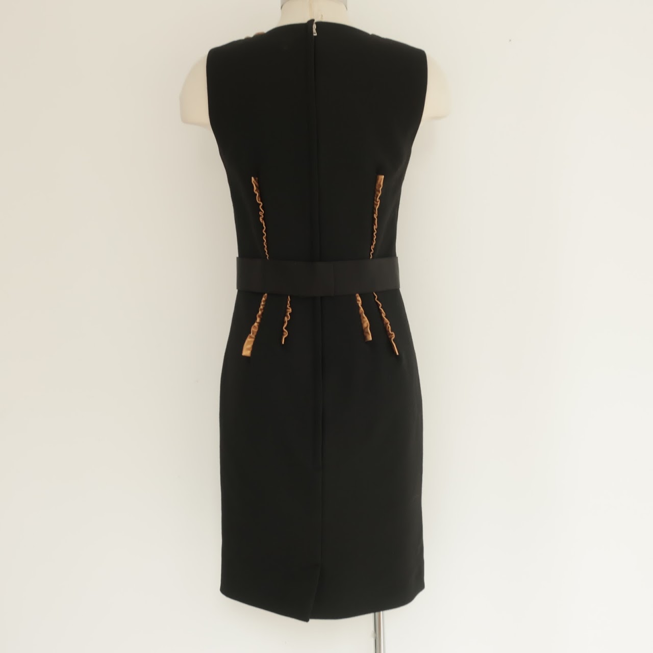 Dolce & Gabbana Leather Trimmed Cocktail Dress