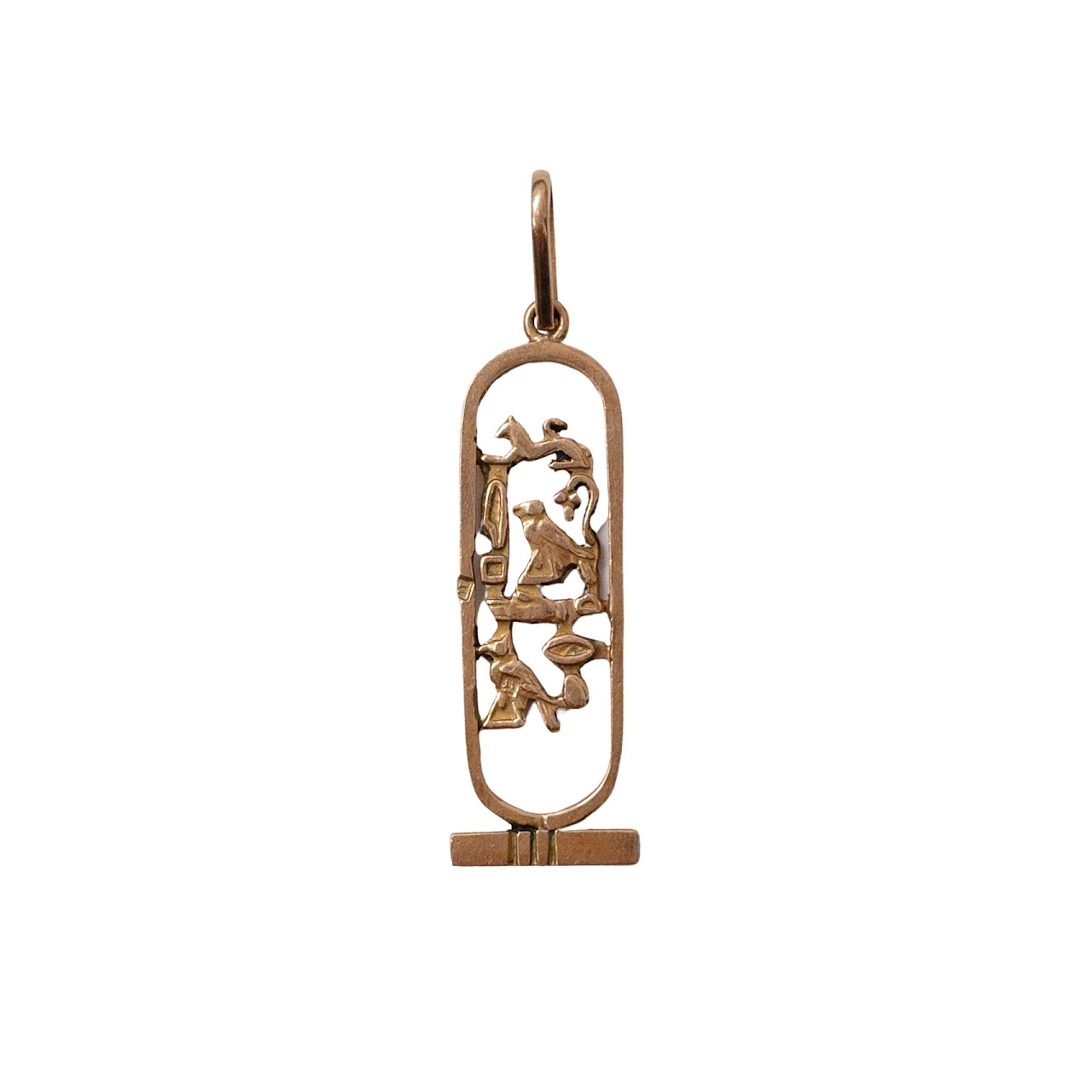 14K Gold Cartouche Pendant