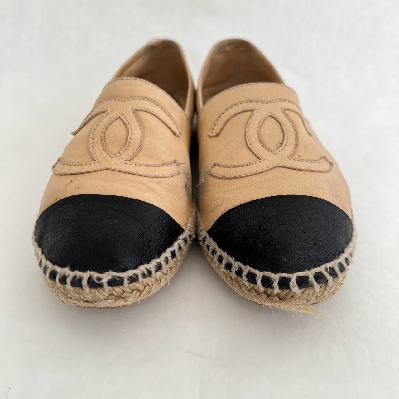 Chanel Beige & Black Espadrilles