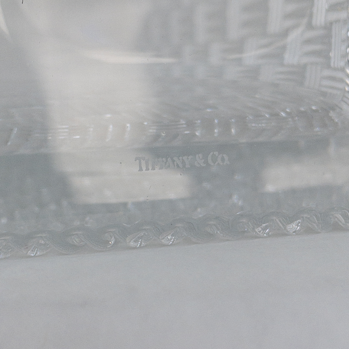 Tiffany & Co. Crystal Basket Weave Vase