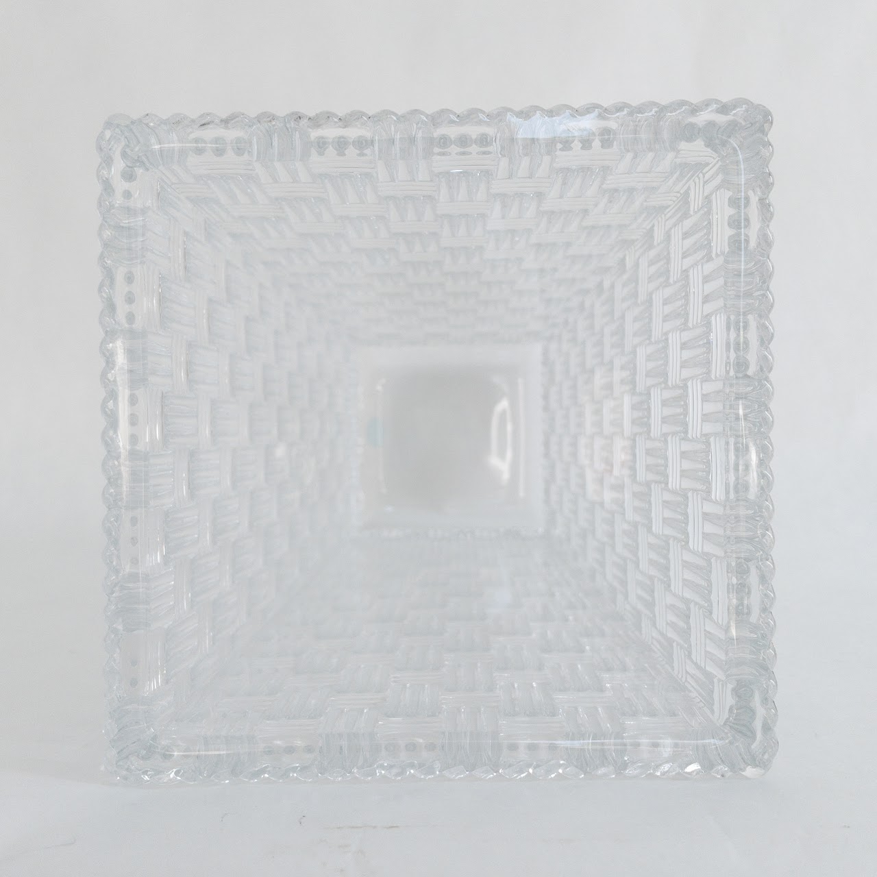 Tiffany & Co. Crystal Basket Weave Vase