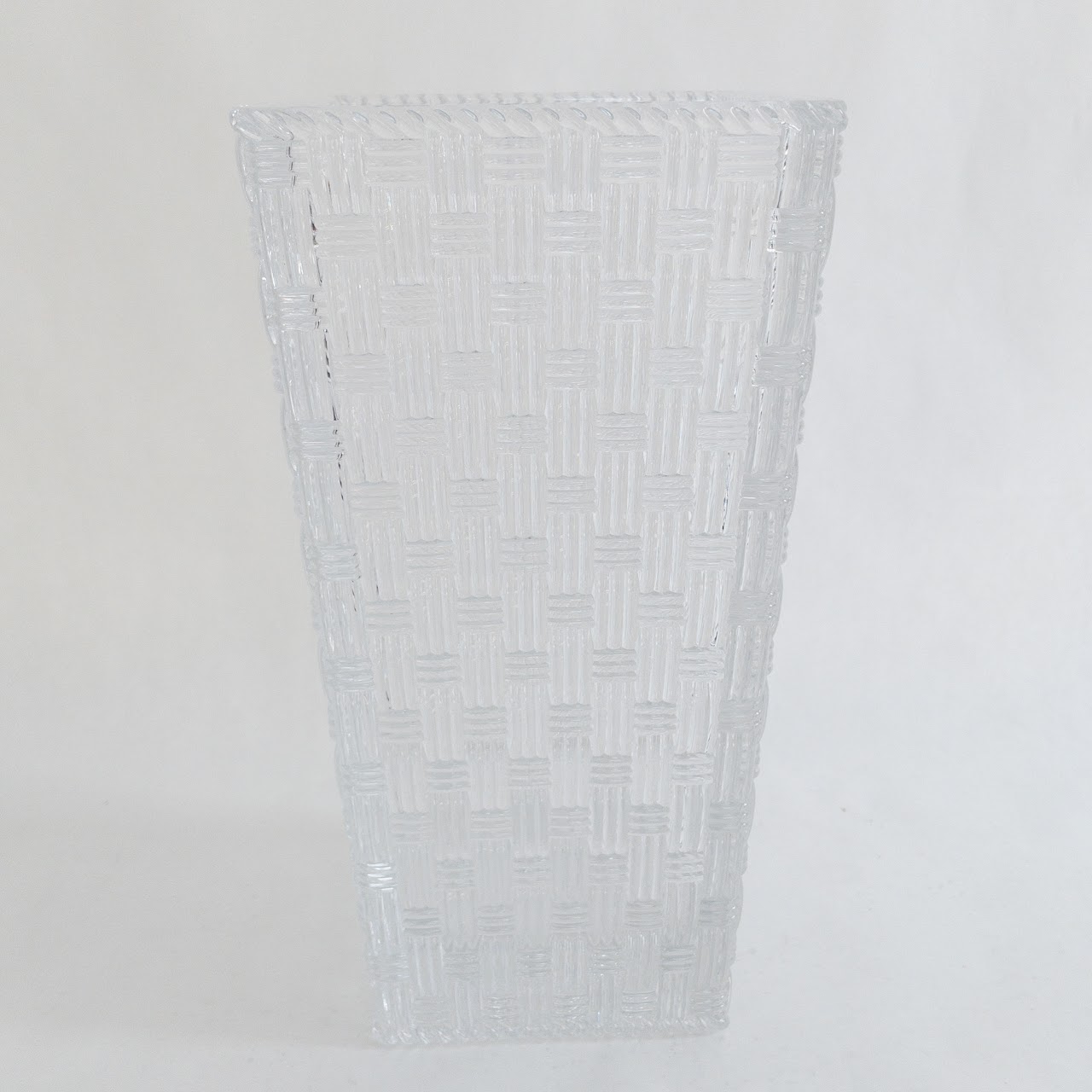 Tiffany & Co. Crystal Basket Weave Vase