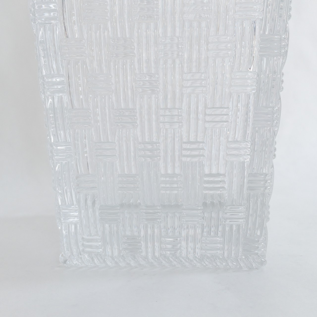 Tiffany & Co. Crystal Basket Weave Vase