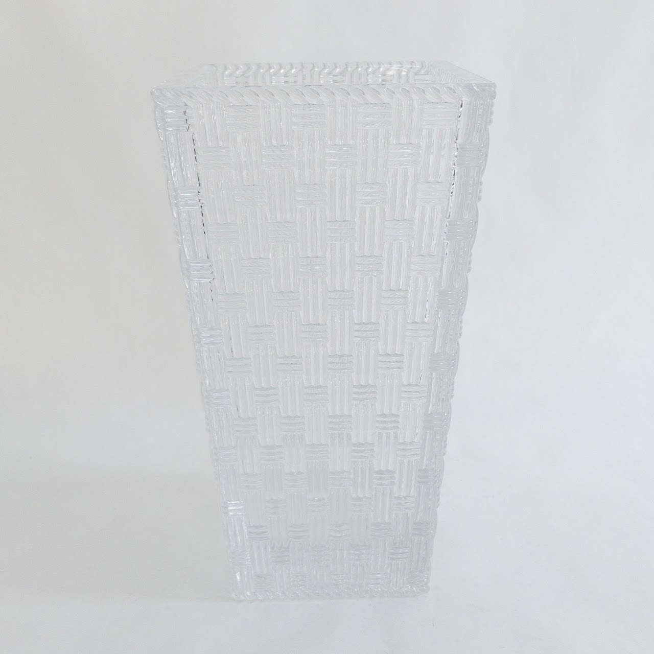 Tiffany & Co. Crystal Basket Weave Vase