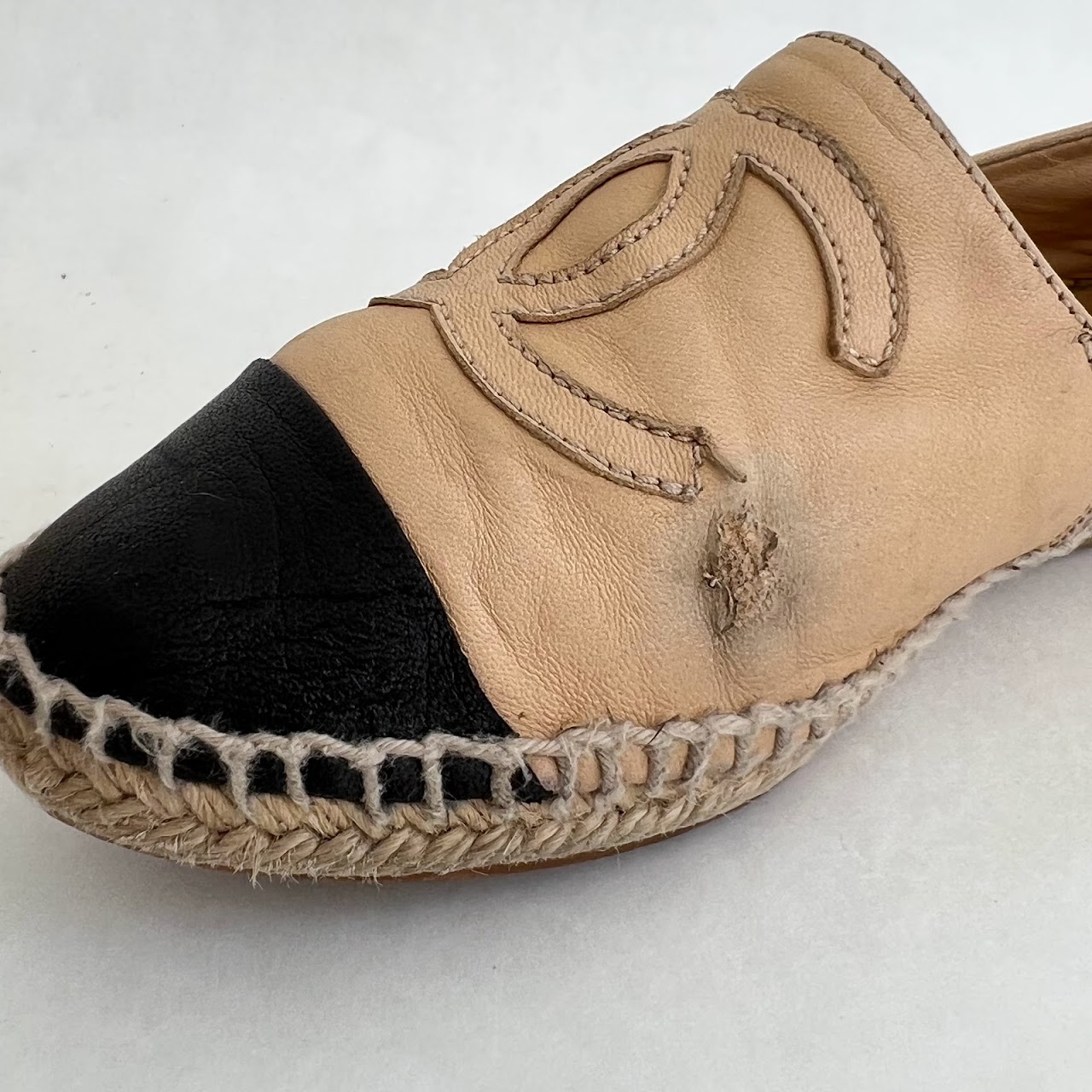 Chanel Beige & Black Espadrilles