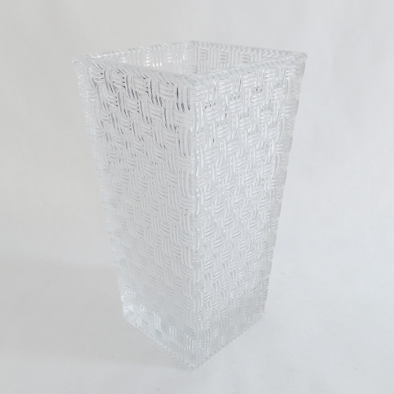 Tiffany & Co. Crystal Basket Weave Vase