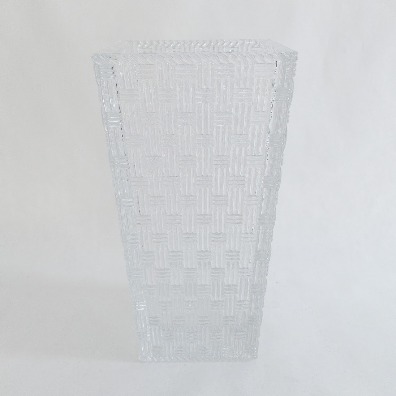 Tiffany & Co. Crystal Basket Weave Vase