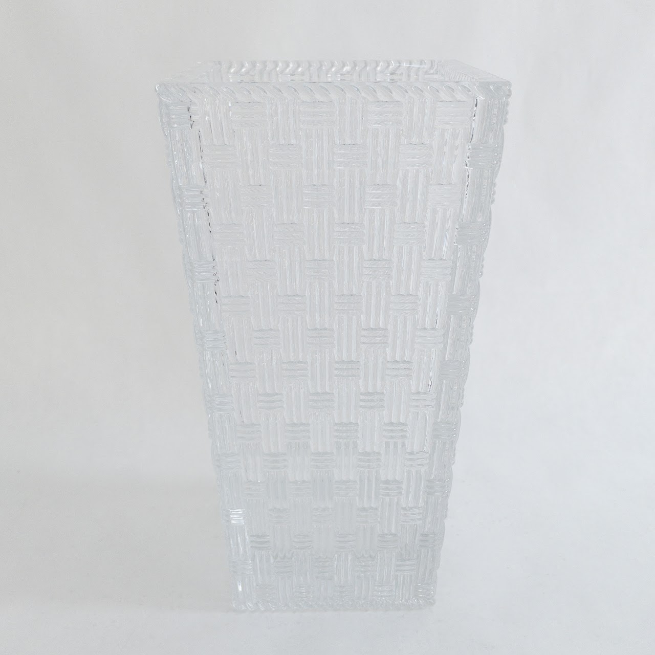 Tiffany & Co. Crystal Basket Weave Vase