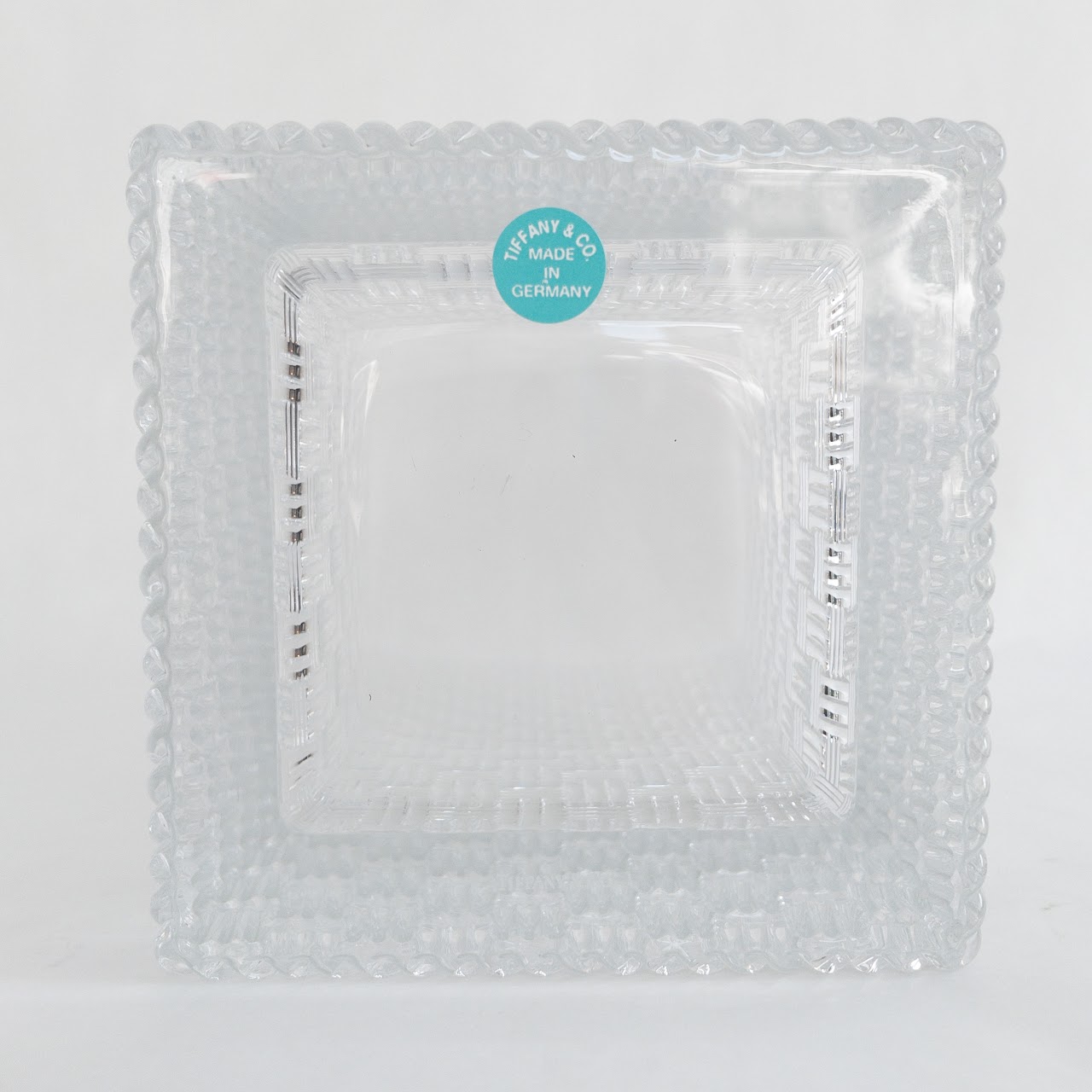 Tiffany & Co. Crystal Basket Weave Vase