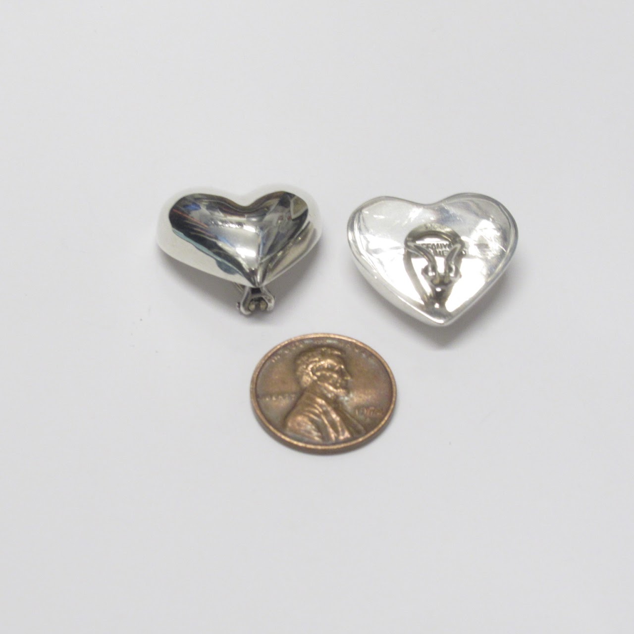 Tiffany & Co. Sterling Silver Heart Clip-On Earrings