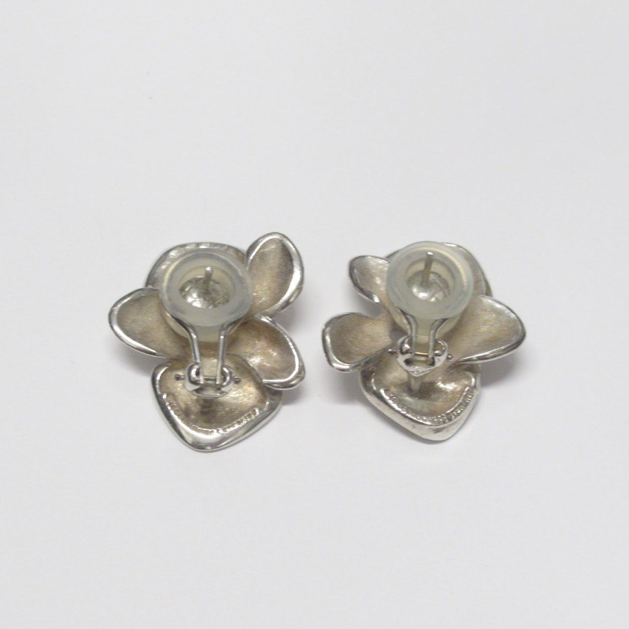 Angela Cummings Sterling Silver Floral Earrings & Brooch Set